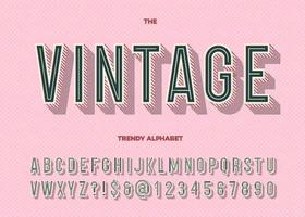 Vintage-Schrift. trendige typografie des retro modernen alphabets