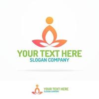Yoga-Studio-Logo-Set bestehend aus Silhouetten-Trainingsmenschen zur Verwendung in der Yoga-Schule, Meditationsklasse