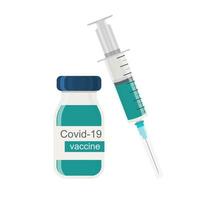 Covid-19-Coronavirus-Impfstoff mit Spritze vektor