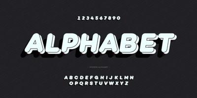 Vektor 3d Fett Alphabet weiße Farbe