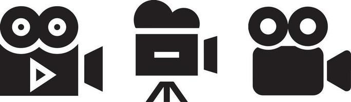 Schwarzes Filmkamera-Symbol. Filmkamera Zeichen vektor