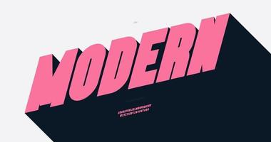 moderne schriftart 3d fetter stil moderne typografie vektor