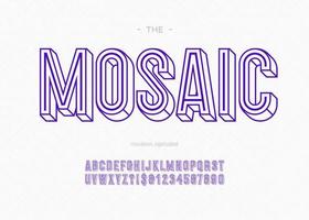 mosaik 3d fettschrift serifenlose typografie zur dekoration vektor