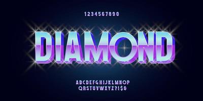 vektor diamant teckensnitt 3d fet stil