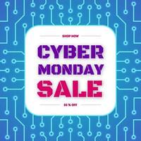 Vektor-Cyber-Montag-Verkaufsbanner mit elektrischem Hintergrund vektor