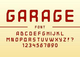 vintage garage teckensnitt retro typografi vektor