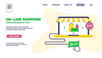 vektor webbsida mall för online shopping trendig platt stil