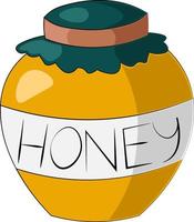 burk med honung med ett element. rita illustration i färg vektor