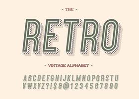 retro modernt alfabet trendig typografi lutande sans serif stil vektor