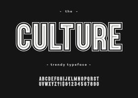 trendige typografie der vektorkühnen kulturschriftart vektor