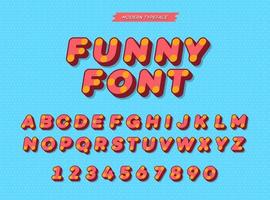 Vektor schräges 3D-sans-serif-Alphabet. bunte Schriftart moderne Typografie für Kinderbuch