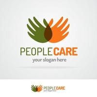 People Care Logo mit Händen vektor