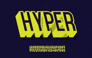 Vektor-Hyper-Schriftart 3d fett vektor
