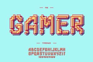 Vektor-Gamer-Schriftart 3D-fetter Stil vektor