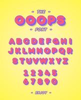 Vektor 3D-Alphabet im schrägen Sans-Serif-Stil. bunte Schriftart moderne Typografie für Kinderbuch