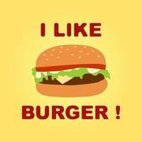 Hamburger-Konzept Ich mag Burger vektor