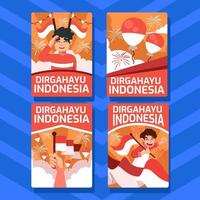 Dirgahayu Indonesien Kartenset vektor