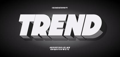 Vektor 3D fette Trendschriftart