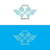 auto reparation logotyp set linjestil isolerad på bakgrunden för auto service shop vektor