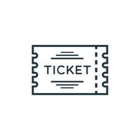 Ticket-Vektor-Icon-Gliederungsstil vektor