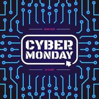 Cyber Monday Sale Banner mit elektrischem Hintergrund für Ihr Ladenschild, super Angebot vektor