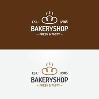 bageri butik logotyp set modern linje stil vektor