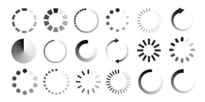 Laden von Vektor-Icon-Set isoliert auf weißem Hintergrund vektor