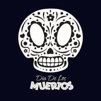 vektor dia de los muertos illustration banner tecknad stil