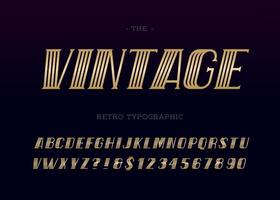 Vektor-Vintage-Schriftart moderne Retro-Typografie-Goldstil vektor