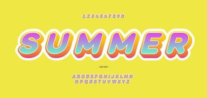 Vektor Sommerschriftart 3d fetter Farbstil