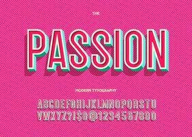 vektor passion teckensnitt trendiga typografi