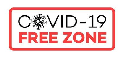 covid free zone banner för medicinsk design vektor