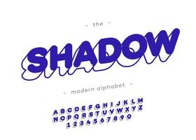 Vektor 3d fette Schatten Schriftart moderne Typografie