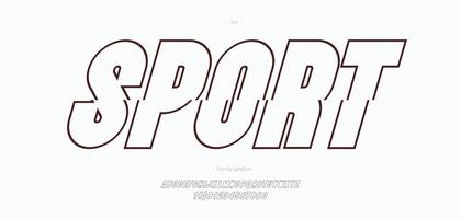 Vektor Sport Schriftart moderne Typografie Linienstil