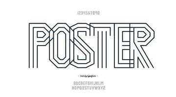 Vektor Poster Schriftart Linienstil moderne Typografie