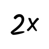 2x tecken ikon vektor