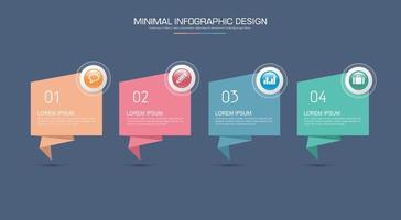 Business-Infografik-Vorlage mit Symbol, Vektorgrafiken vektor