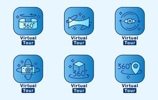 samling av virtuell turlogotyp vektor