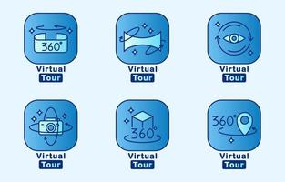 virtuelle Tour-Logo-Sammlung vektor