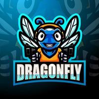 dragonfly esport maskot logotypdesign vektor