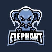 elefant maskot esport logotyp design vektor