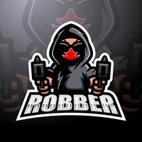 robber shooter maskot esport logotypdesign vektor