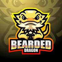 Bearded Dragon esport logotyp maskot vektor