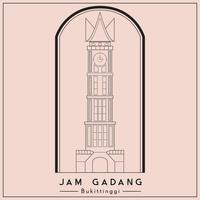 jam gadang, stor klocka, bukittinggi vektor