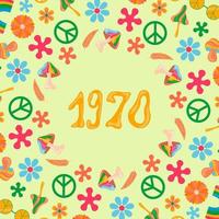 1970 gute Stimmung bunte Vektor-Clipart-Illustration vektor