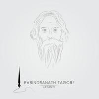 rabindranath tagore jayanti feier social media post vektor