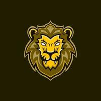 Abbildung eines Löwenkopfes in Gelb für das Maskottchen-Logo. vektor