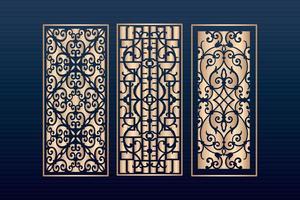 dekorativ laserskuren panelmall med abstrakt textur.dxf geometrisk och blommig laserskärning, abstrakt skärpanelsmall islamisk vektor
