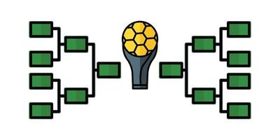 Symbolvektor für Turnierklammern. geeignet für Fußballsymbol, Sport. Symbolstil für gefüllte Linien. einfaches Design editierbar. entwerfen Sie einfache Illustration vektor