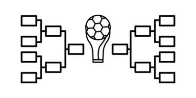 Symbolvektor für Turnierklammern. Sport, Fußball, Fußball. Liniensymbolstil. einfaches Design editierbar. entwerfen Sie einfache Illustration vektor